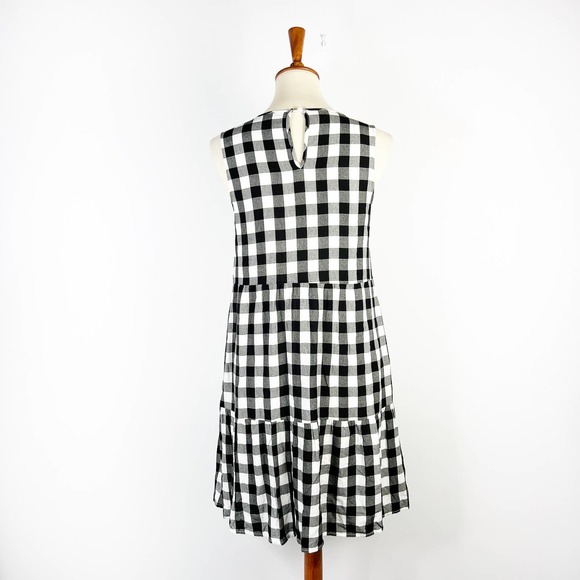 Black and White gingham check plaid cotton dress Size XS/S - Picture 2 of 7
